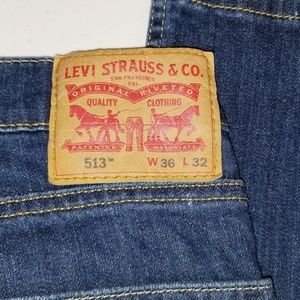 Levi's 513 Slim Straight Stretch 36 x 32 Mens Jean